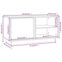 vidaXL Tv-bänk grå 80x35x40,5 cm massiv furu - Bild 11