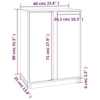 vidaXL Skåp grå 60x35x80cm massiv furu - Bild 10