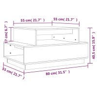 vidaXL Soffbord grå 80x55x40,5 cm massivt furu - Bild 8