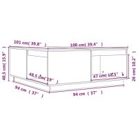 vidaXL Soffbord grå 100x101x40,5 cm massiv furu - Bild 8