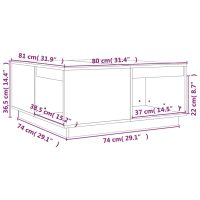 vidaXL Soffbord svart 80x81x36,5 cm massiv furu - Bild 8