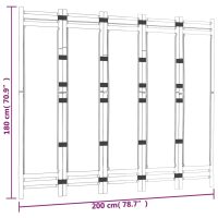 vidaXL Rumsavdelare 5 paneler hopfällbar 200 cm bambu och kanvas - Bild 9