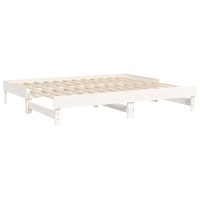 vidaXL Utdragbar dagbädd vit 2x(80x200) cm massiv furu - Bild 7