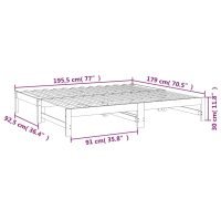 vidaXL Utdragbar dagbädd vit 2x(90x190) cm massiv furu - Bild 12