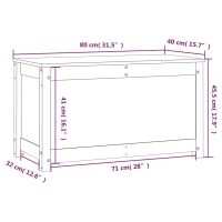 vidaXL Förvaringslåda svart 80x40x45,5 cm massiv furu - Bild 10