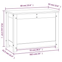 vidaXL Förvaringslåda grå 60x32x45,5 cm massiv furu - Bild 10