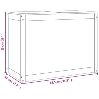 vidaXL Tvättkorg svart 88,5x44x66 cm massiv furu - Bild 10