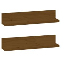 vidaXL Väggskåp 2 st honungsbrun 50x11x9 cm massiv furu - Bild 2