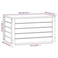 vidaXL Förvaringslåda 59,5x36,5x33 cm massiv furu - Bild 10