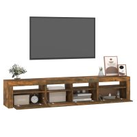 vidaXL Tv-bänk med LED-belysning rökfärgad ek 210x35x40 cm - Bild 6