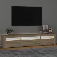 vidaXL Tv-bänk med LED-belysning sonoma ek 195x35x40 cm - Bild 3