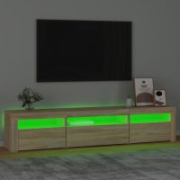 vidaXL Tv-bänk med LED-belysning sonoma ek 195x35x40 cm - Bild 4