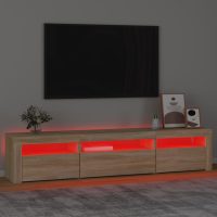 vidaXL Tv-bänk med LED-belysning sonoma ek 195x35x40 cm - Bild 5