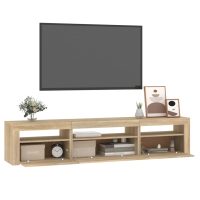 vidaXL Tv-bänk med LED-belysning sonoma ek 195x35x40 cm - Bild 6