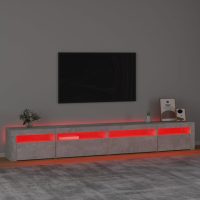 vidaXL Tv-bänk med LED-belysning betonggrå 270x35x40 cm - Bild 5