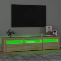 vidaXL Tv-bänk med LED-belysning sonoma ek 180x35x40 cm - Bild 4