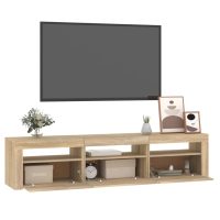 vidaXL Tv-bänk med LED-belysning sonoma ek 180x35x40 cm - Bild 6