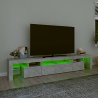 vidaXL Tv-bänk med LED-belysning betonggrå 230x36,5x40 cm - Bild 4