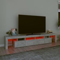 vidaXL Tv-bänk med LED-belysning betonggrå 230x36,5x40 cm - Bild 5