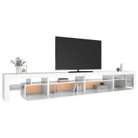 vidaXL Tv-bänk med LED-belysning vit högglans 290x36,5x40 cm - Bild 6