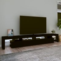 vidaXL Tv-bänk med LED-belysning svart 260x36,5x40 cm - Bild 3