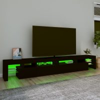 vidaXL Tv-bänk med LED-belysning svart 260x36,5x40 cm - Bild 4