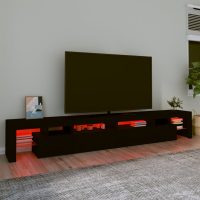 vidaXL Tv-bänk med LED-belysning svart 260x36,5x40 cm - Bild 5