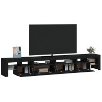 vidaXL Tv-bänk med LED-belysning svart 260x36,5x40 cm - Bild 6