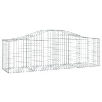 vidaXL Gabion bågformad 200x50x60/80 cm galvaniserat järn - Bild 2