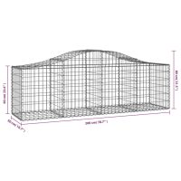 vidaXL Gabion bågformad 200x50x60/80 cm galvaniserat järn - Bild 5