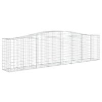 vidaXL Gabion bågformad 400x50x100/120 cm galvaniserat järn - Bild 2