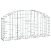 vidaXL Gabion bågformad 150x30x60/80 cm galvaniserat järn - Bild 2