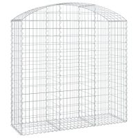 vidaXL Gabion bågformad 150x50x140/160 cm galvaniserat järn - Bild 2