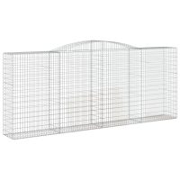 vidaXL Gabion bågformad 400x50x160/180 cm galvaniserat järn - Bild 2