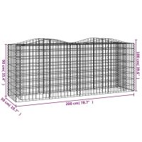 vidaXL Gabion bågformad 200x50x100 cm galvaniserat järn - Bild 5