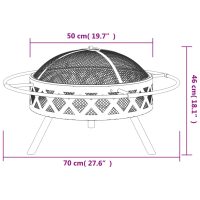 vidaXL Eldstad med eldgaffel 70 cm XXL stål - Bild 7