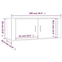 vidaXL Väggmonterad tv-bänk vit högglans 100x34,5x40 cm - Bild 11