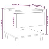 vidaXL Sängbord 2 st vit 50x46x50 cm konstruerat trä - Bild 9