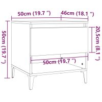 vidaXL Sidobord vit högglans 50x46x50 cm konstruerat trä - Bild 10