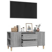 vidaXL Tv-bänk grå sonoma 102x44,5x50 cm konstruerat trä - Bild 5