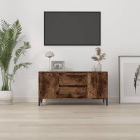 vidaXL Tv-bänk rökfärgad ek 102x44,5x50 cm konstruerat trä - Bild 3