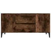 vidaXL Tv-bänk rökfärgad ek 102x44,5x50 cm konstruerat trä - Bild 6