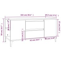 vidaXL Tv-bänk rökfärgad ek 102x44,5x50 cm konstruerat trä - Bild 10