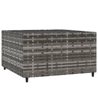 vidaXL Loungebord fyrkantigt grå 50x50x30 cm konstrotting - Bild 2