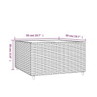 vidaXL Loungebord fyrkantigt grå 50x50x30 cm konstrotting - Bild 6