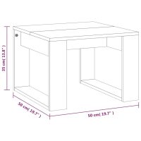 vidaXL Sidobord rökfärgad ek 50x50x35 cm konstruerat trä - Bild 8