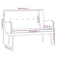 vidaXL Bänk mörkgrå 108x79x79 cm sammet - Bild 8