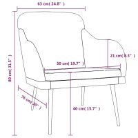 vidaXL Fåtölj gräddvit 63x76x80 cm sammet - Bild 8