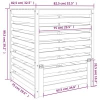 vidaXL Kompostlåda grå 82,5x82,5x99,5 cm massiv furu - Bild 10