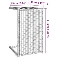 vidaXL C-sidobord svart 40x35x60 cm konstrotting - Bild 7